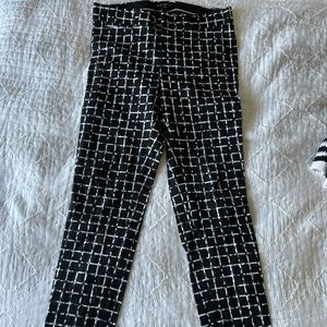 Black dress slacks with white checkered design.